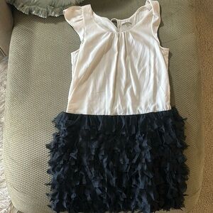 Black and white ruffle dress